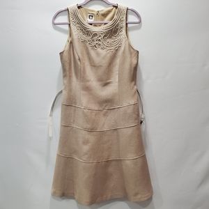 Anne Klein Linen Sleeveless Embroidered Dress P129